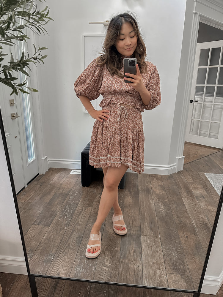 floral mini skirt