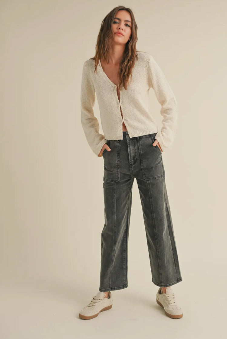hooked long sleeve knit sweater