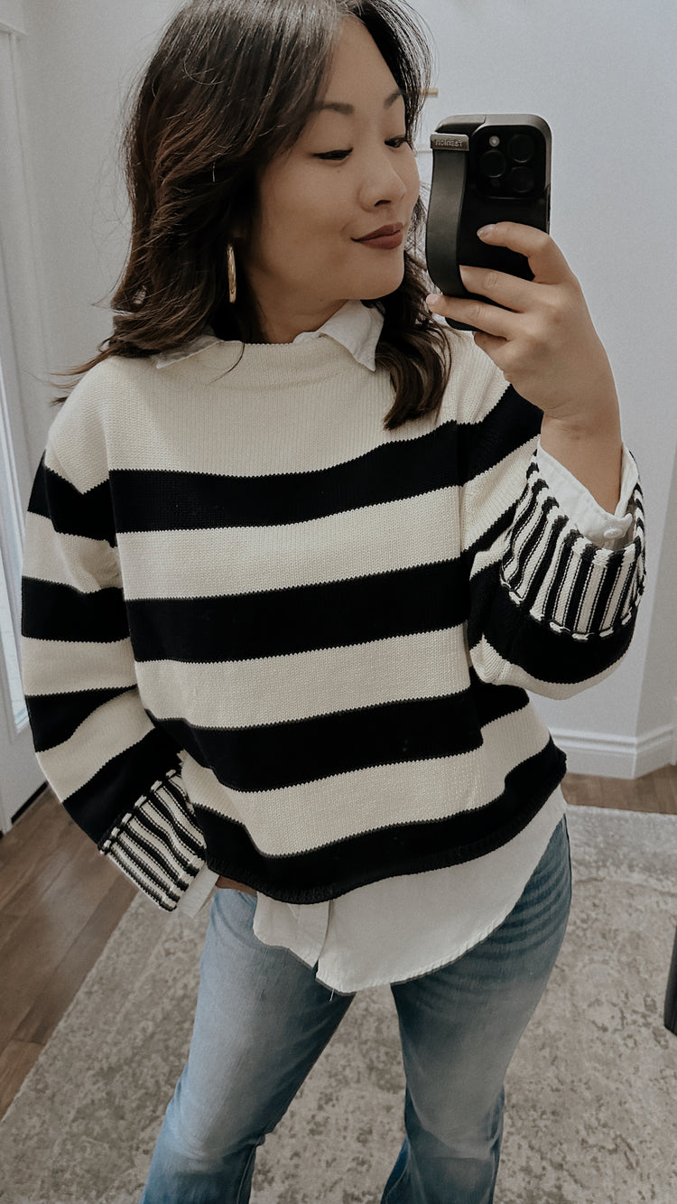 bold striped sweater