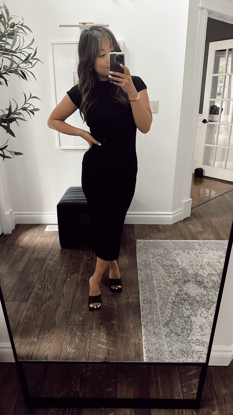 cap sleeve midi dress