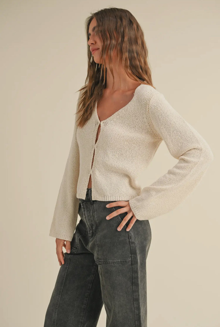 hooked long sleeve knit sweater