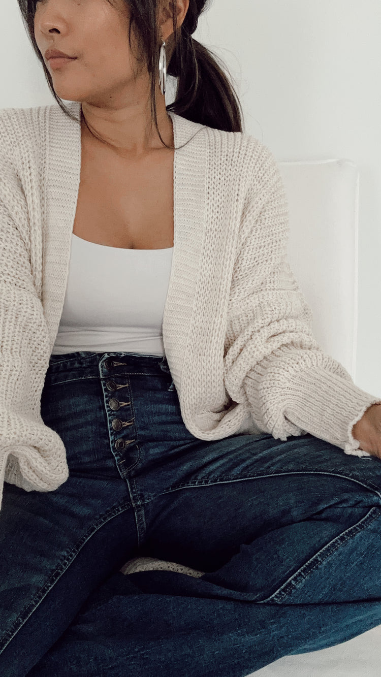 knitted maxi-length cardigan sweater