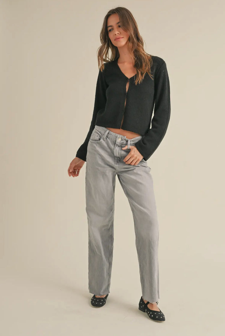 hooked long sleeve knit sweater