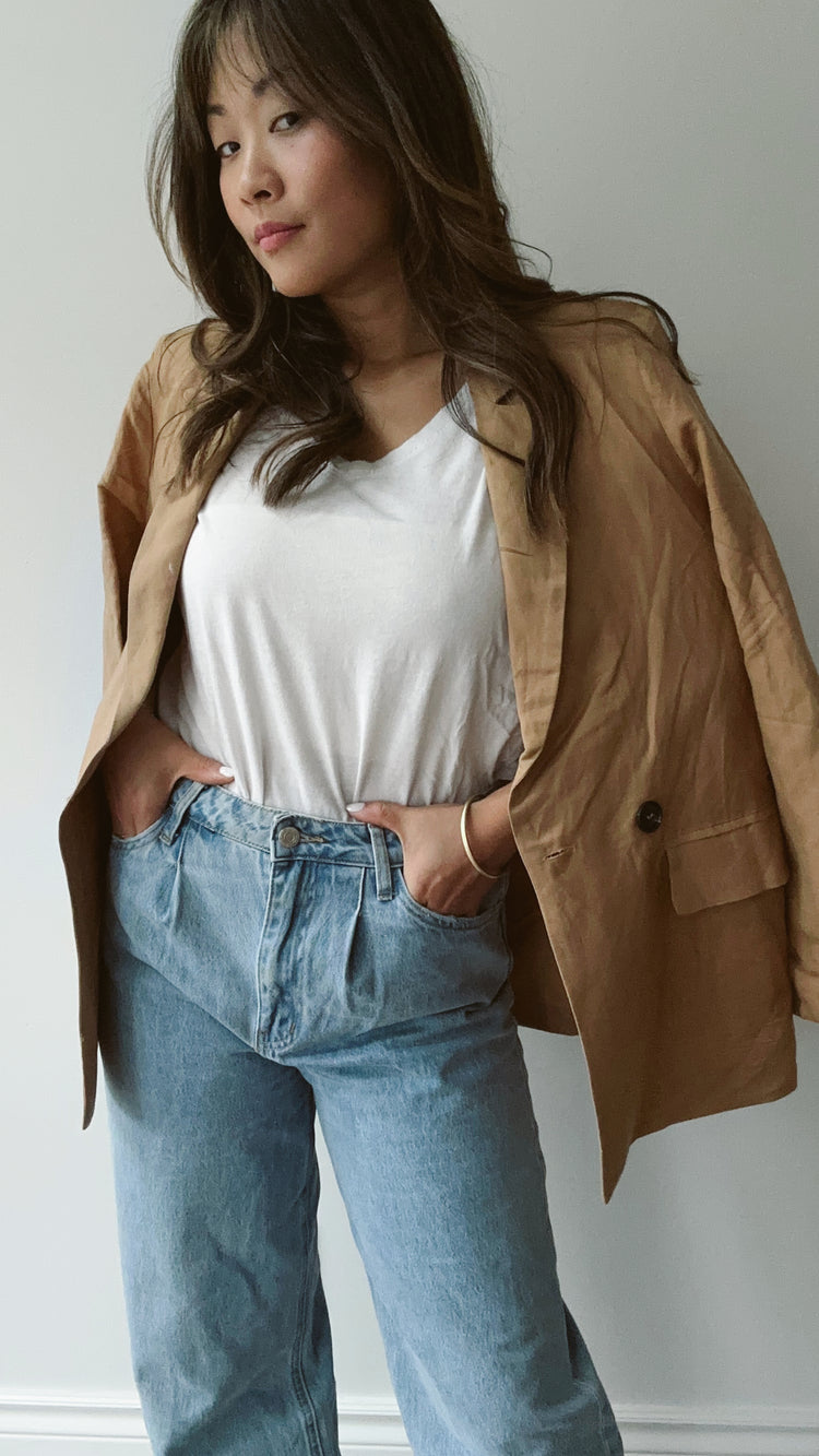 oversized linen blazer