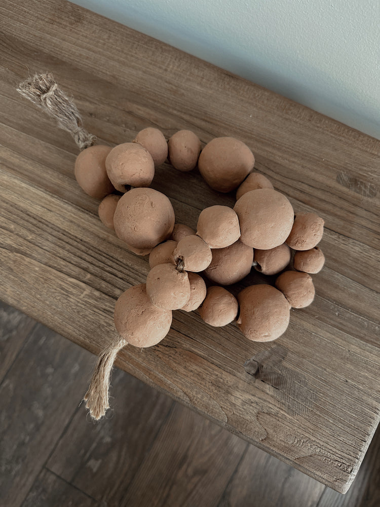 terracotta multi-size bead garland
