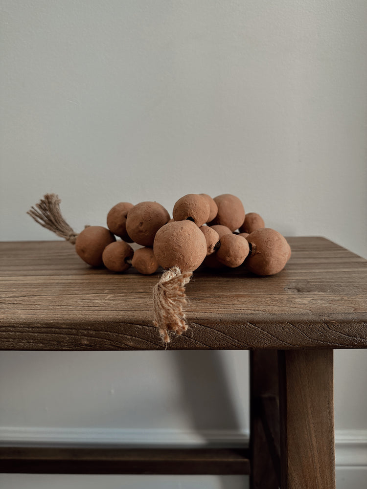 terracotta multi-size bead garland