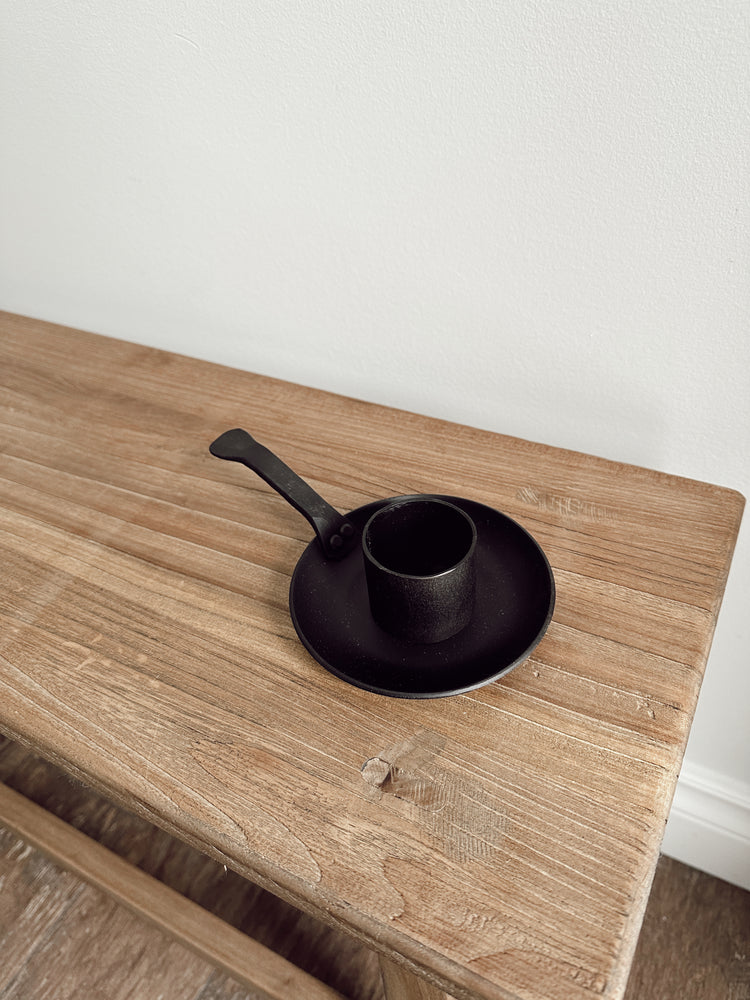 black candle holder with handle