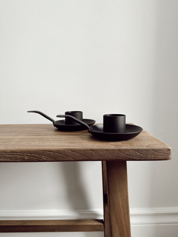 black candle holder with handle