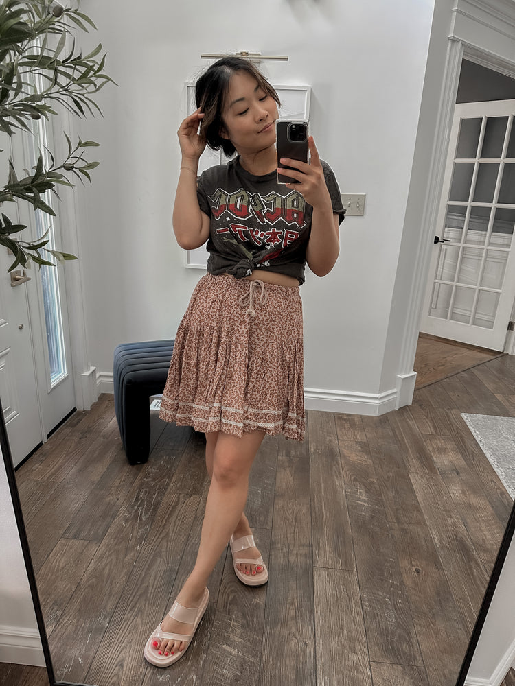 floral mini skirt