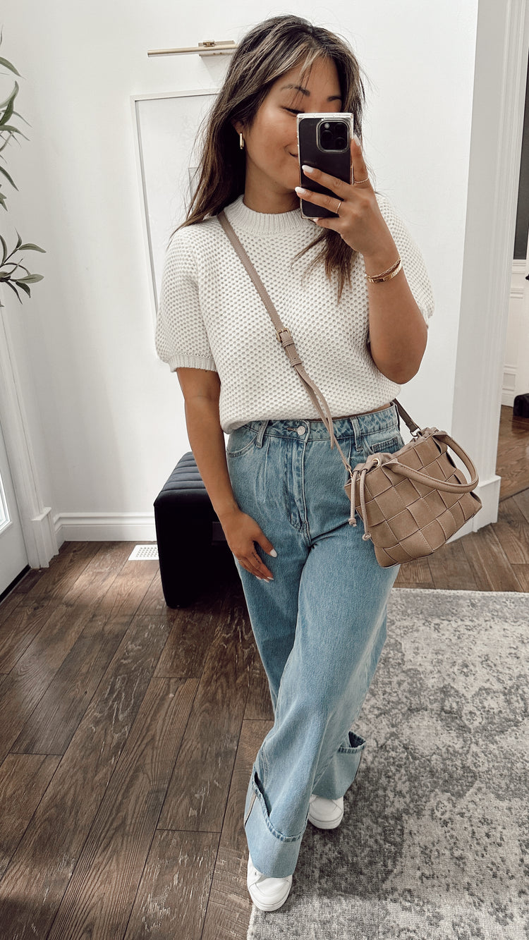 open stitch knit top