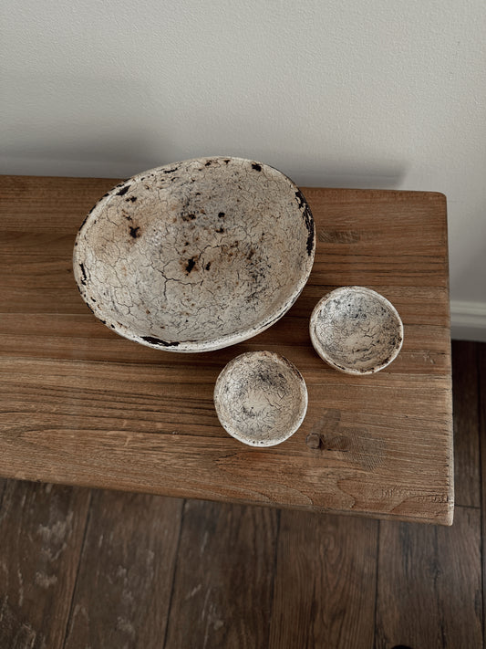antique burned bowls (set of 3)