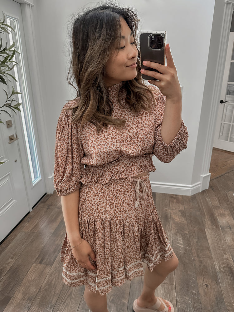 floral mini skirt