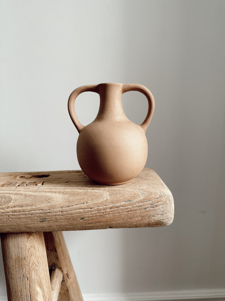 ceramic bobble vase in terracotta / small