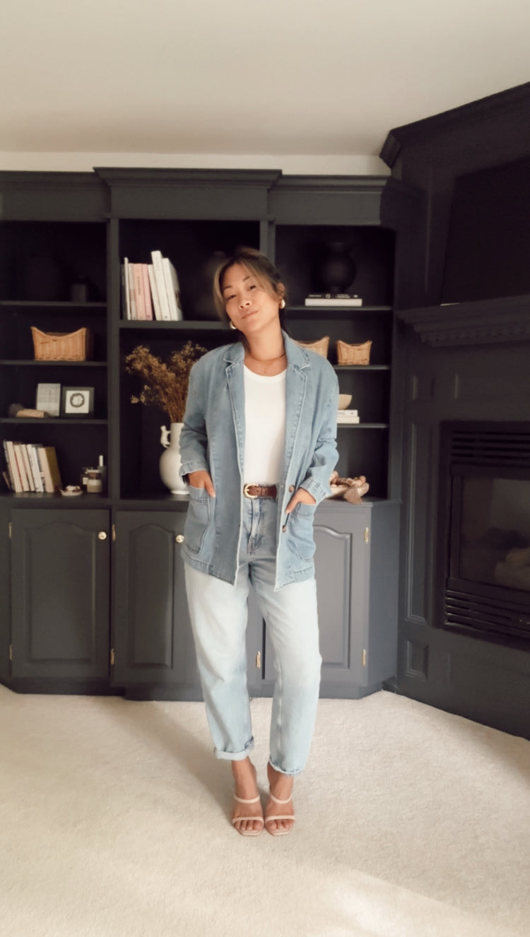 denim oversized blazer