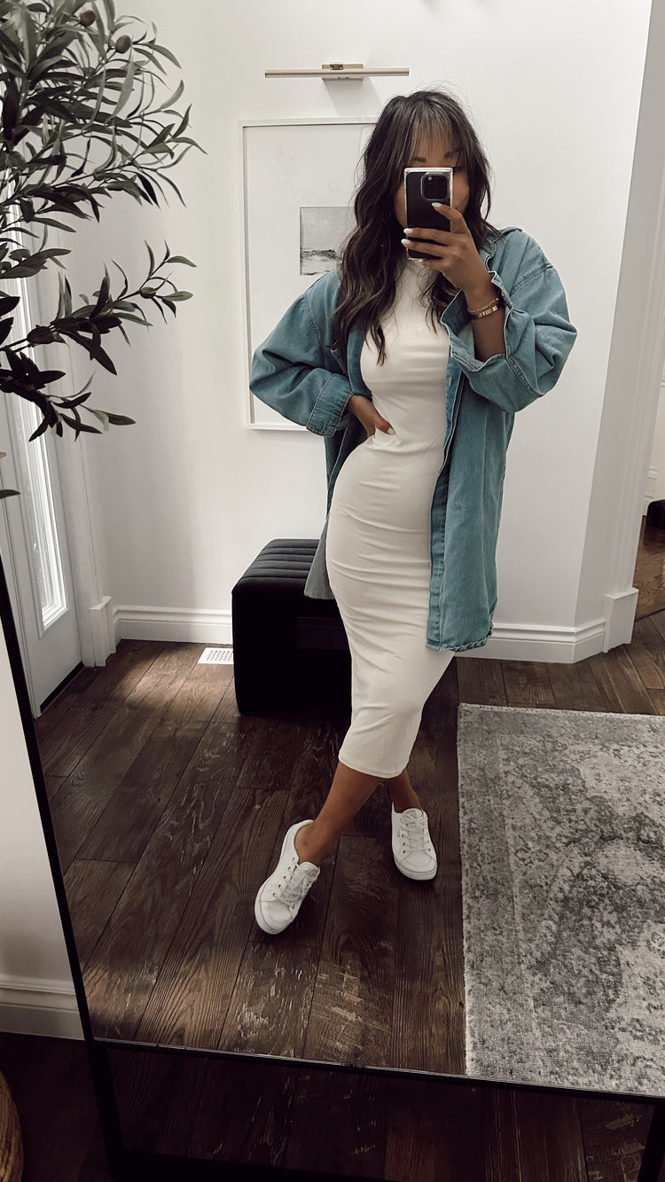 cap sleeve midi dress