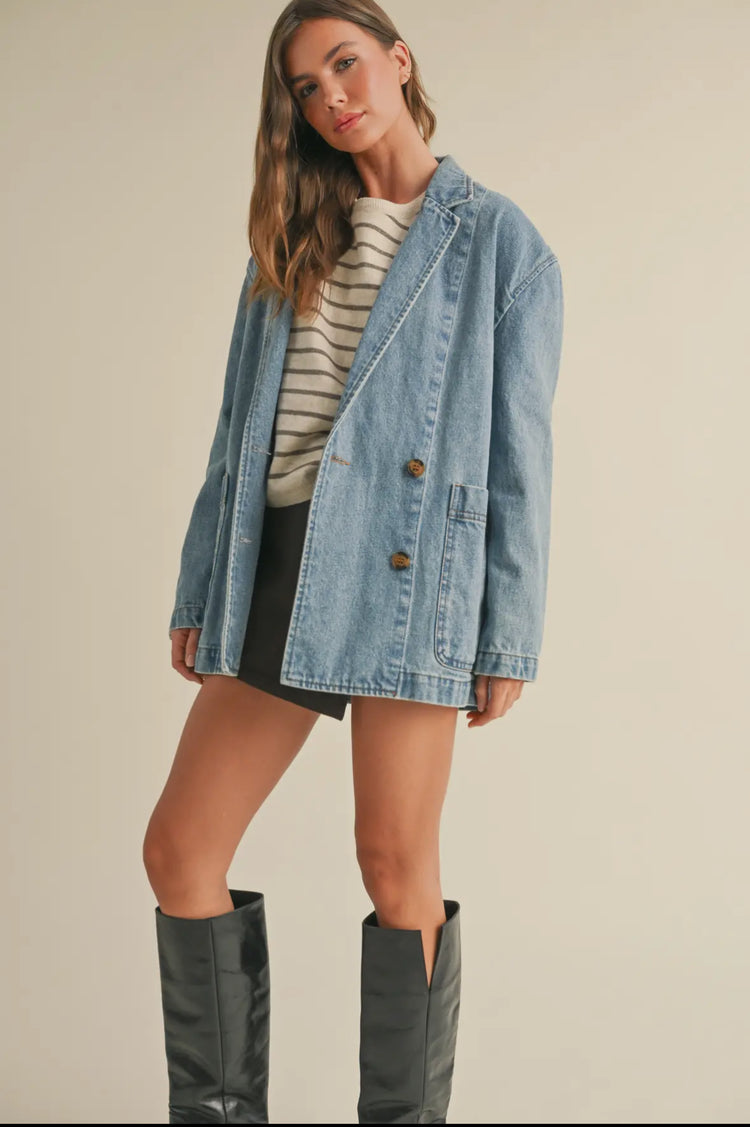 denim oversized blazer