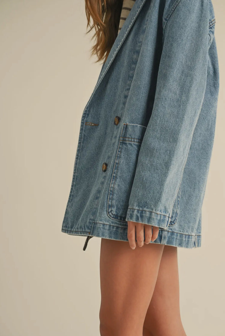 denim oversized blazer