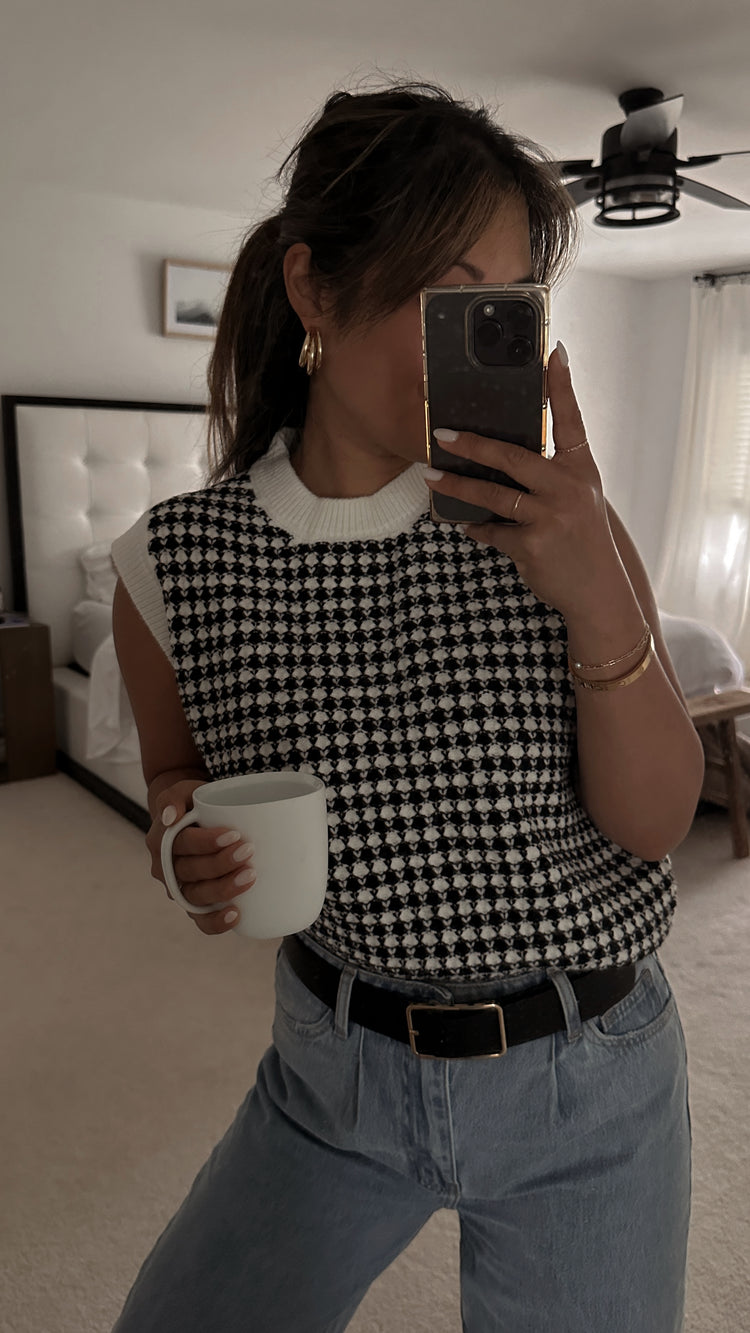 mock neck preppy sweater