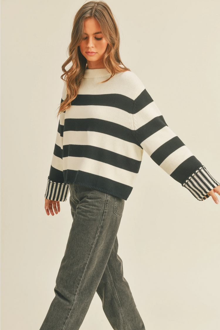 bold striped sweater