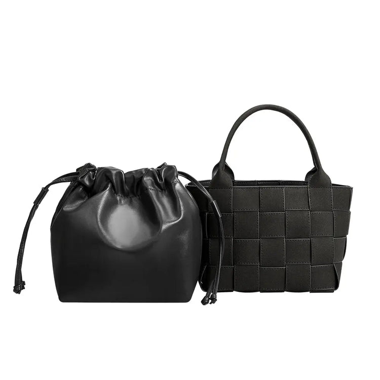 lyndsey woven handbag with crossbody strap
