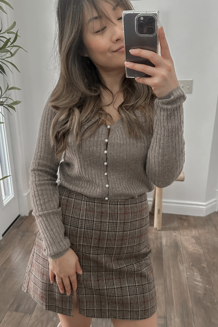 plaid wool mini skirt