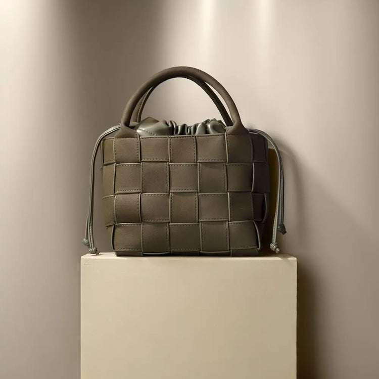 lyndsey woven handbag with crossbody strap
