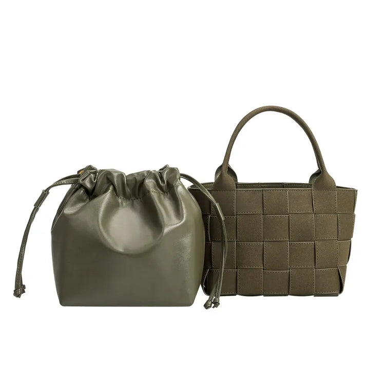 lyndsey woven handbag with crossbody strap