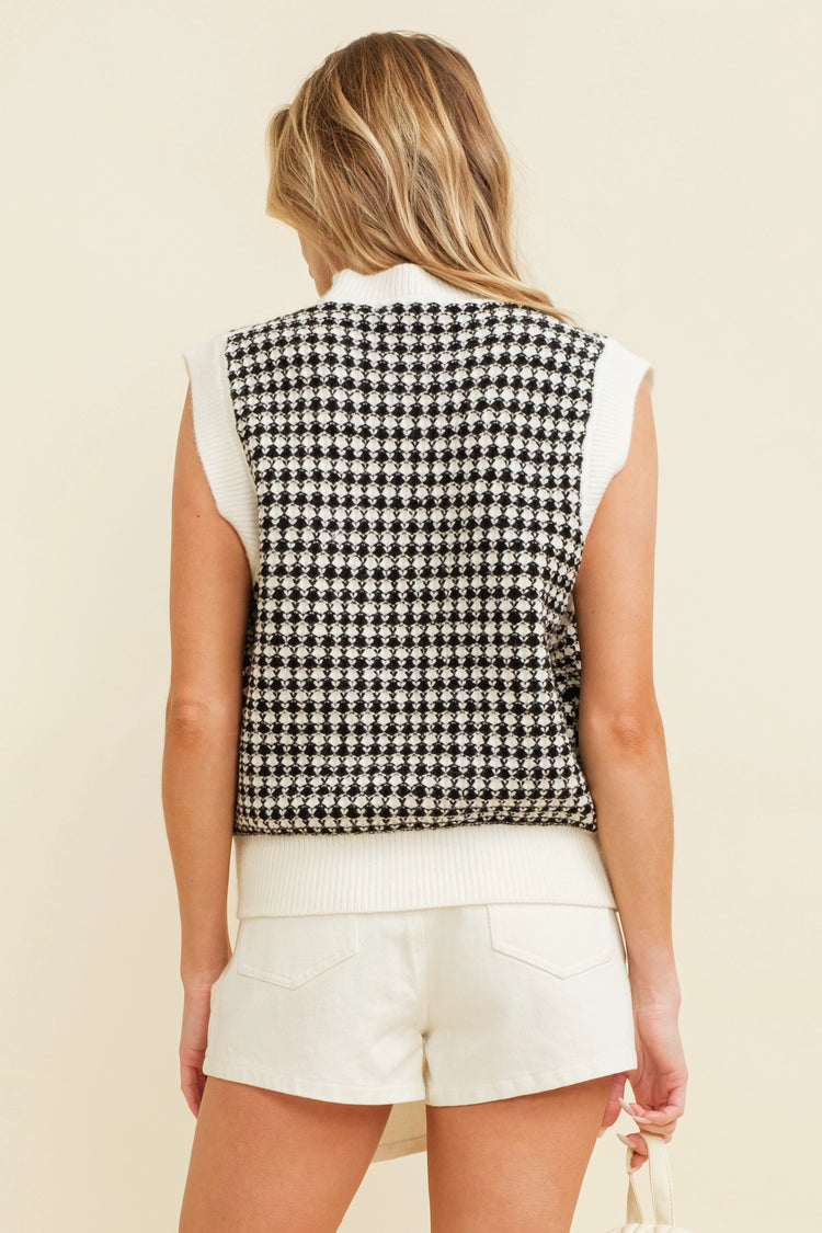 mock neck preppy sweater