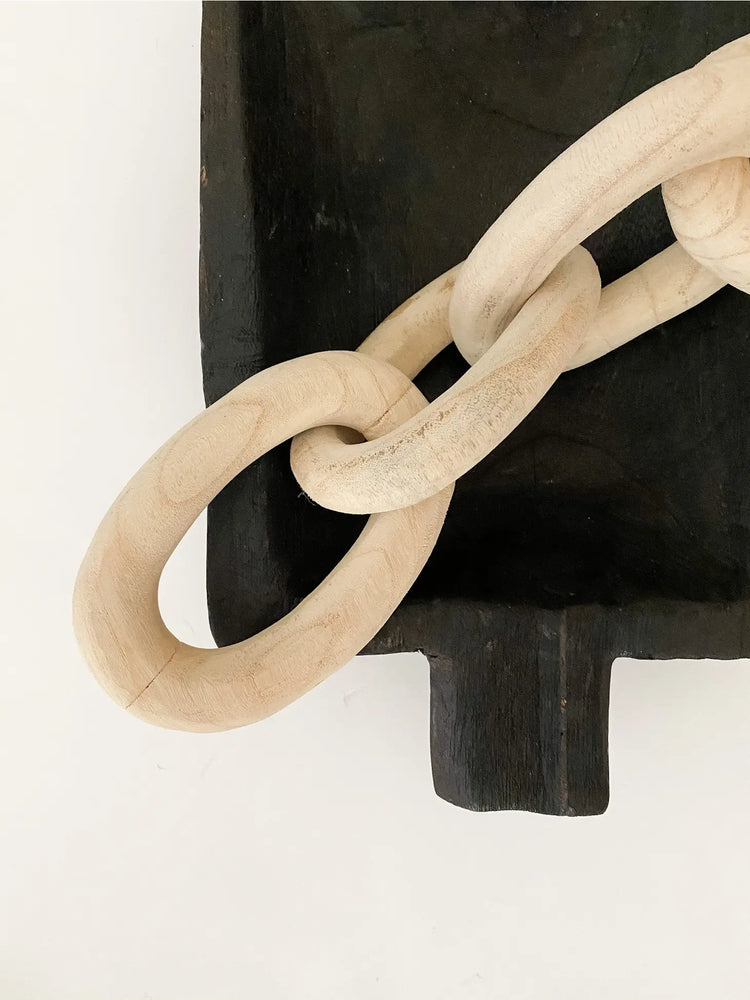 carved wood links in natural