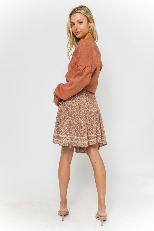 floral mini skirt