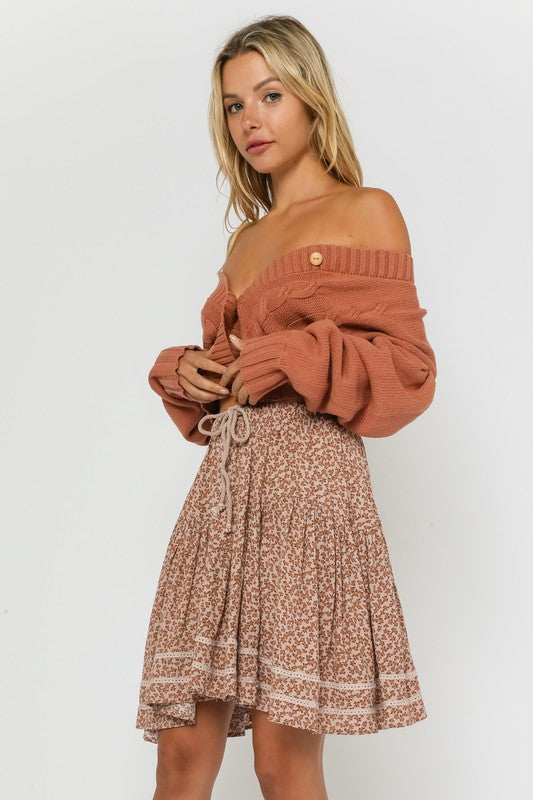 floral mini skirt