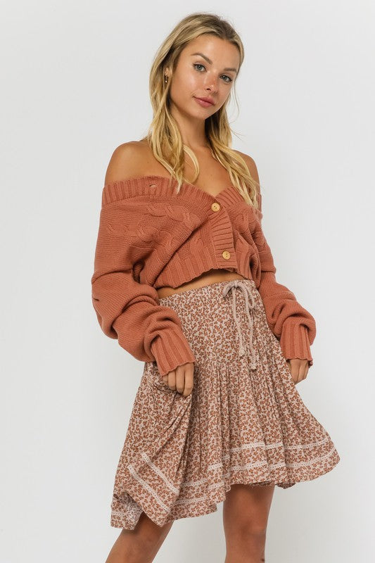 floral mini skirt