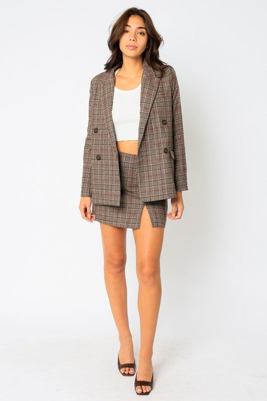 plaid wool mini skirt