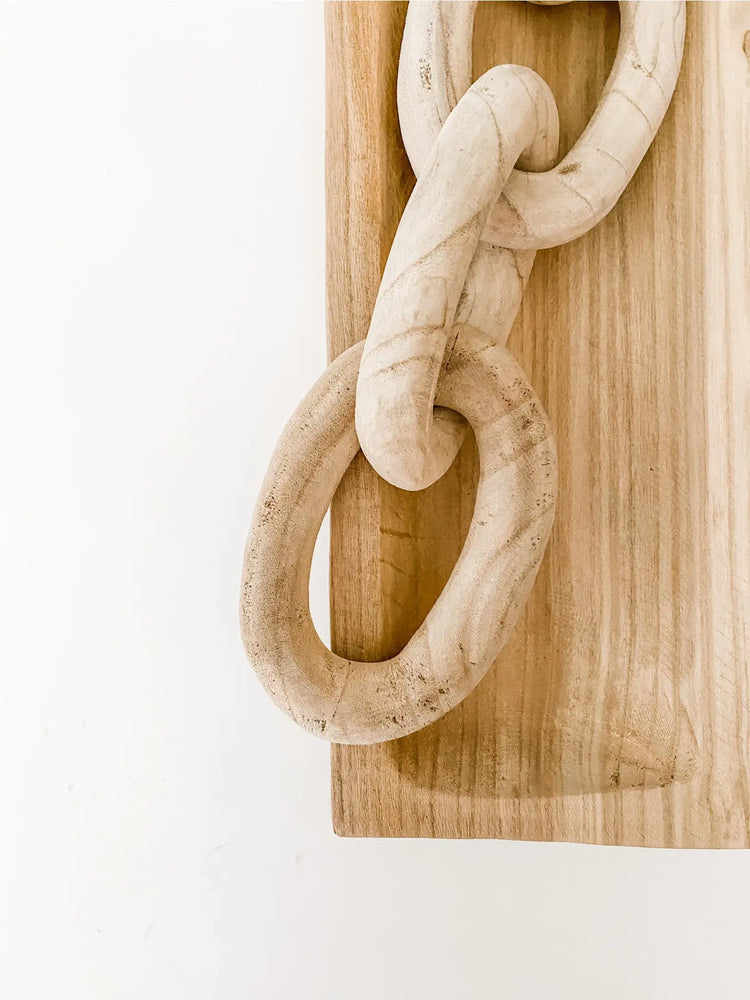 carved wood links in natural