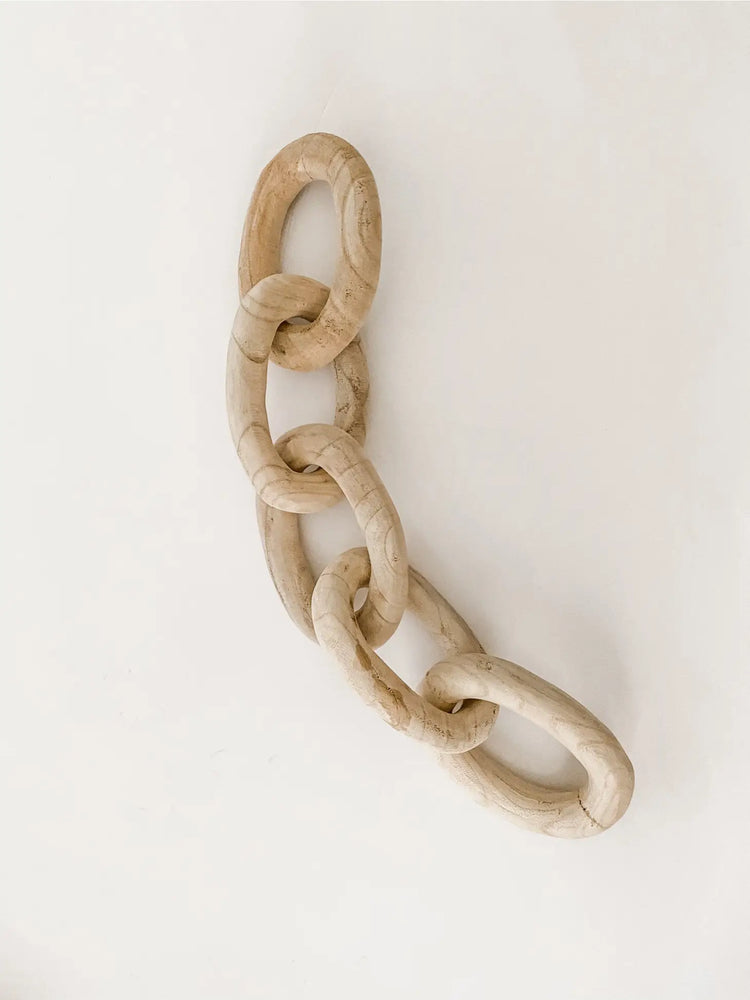 carved wood links in natural