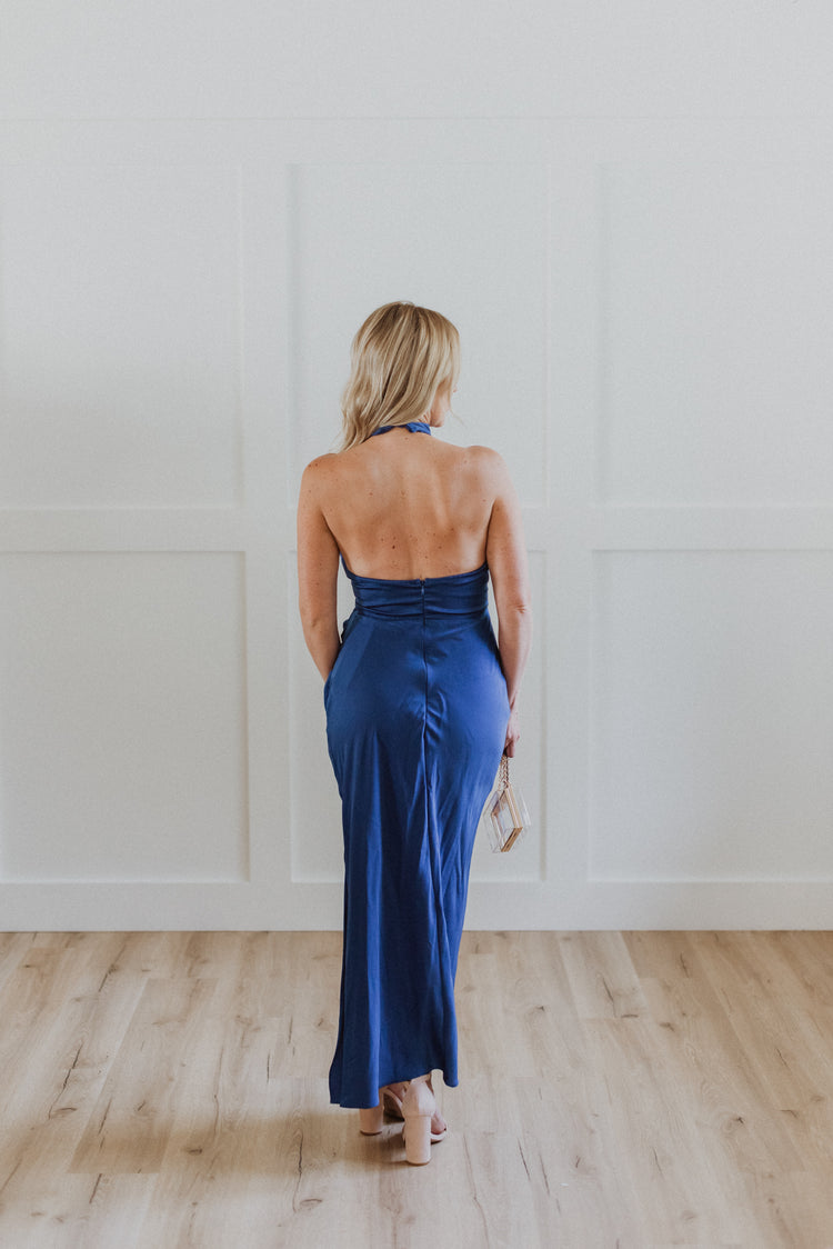 satin halter dress