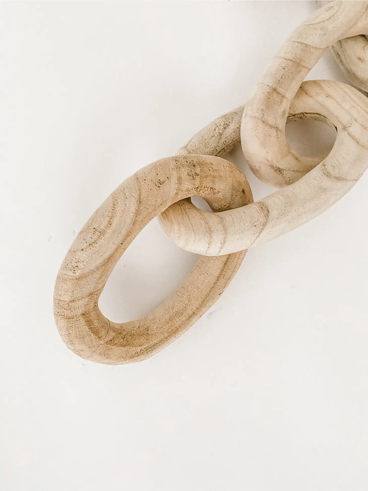 carved wood links in natural