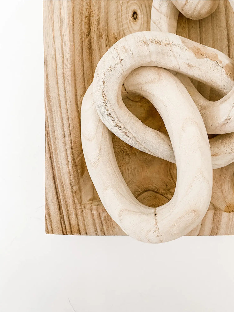 carved wood links in natural