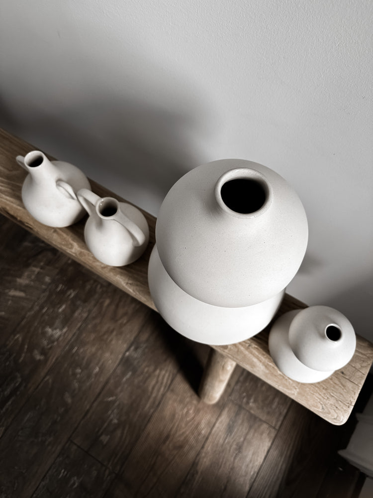 Harappan Belly Vase in Off-White