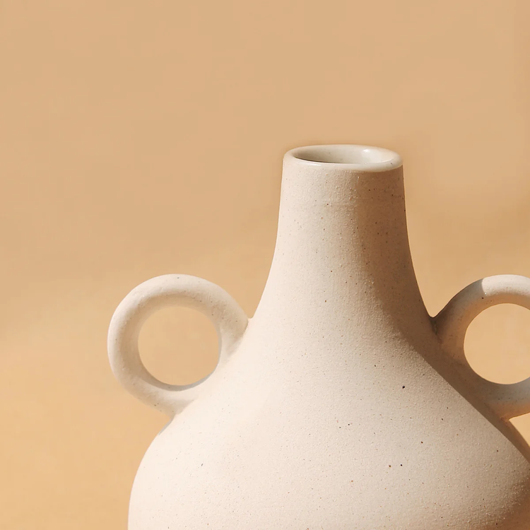 Harappan Belly Vase in Off-White