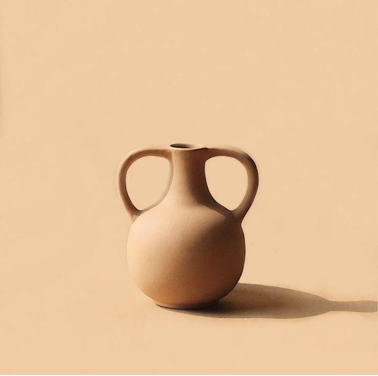 ceramic bobble vase in terracotta / small