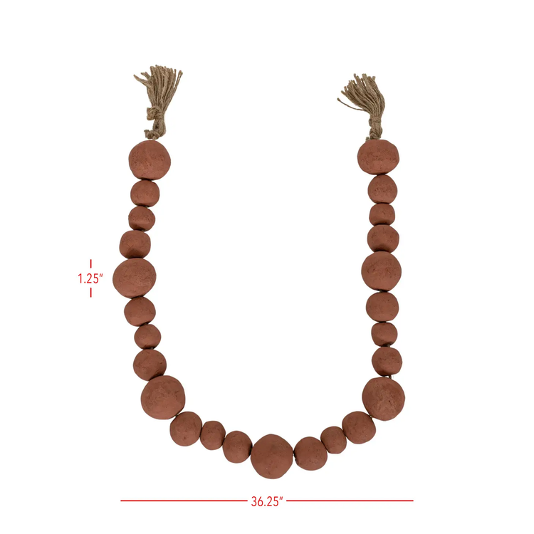terracotta multi-size bead garland