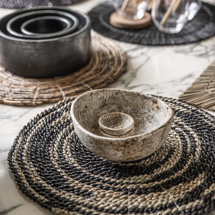 antique burned bowls (set of 3)
