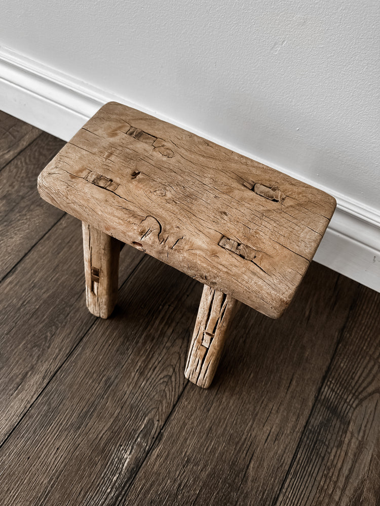 Elm Wood Baby Stool in Natural