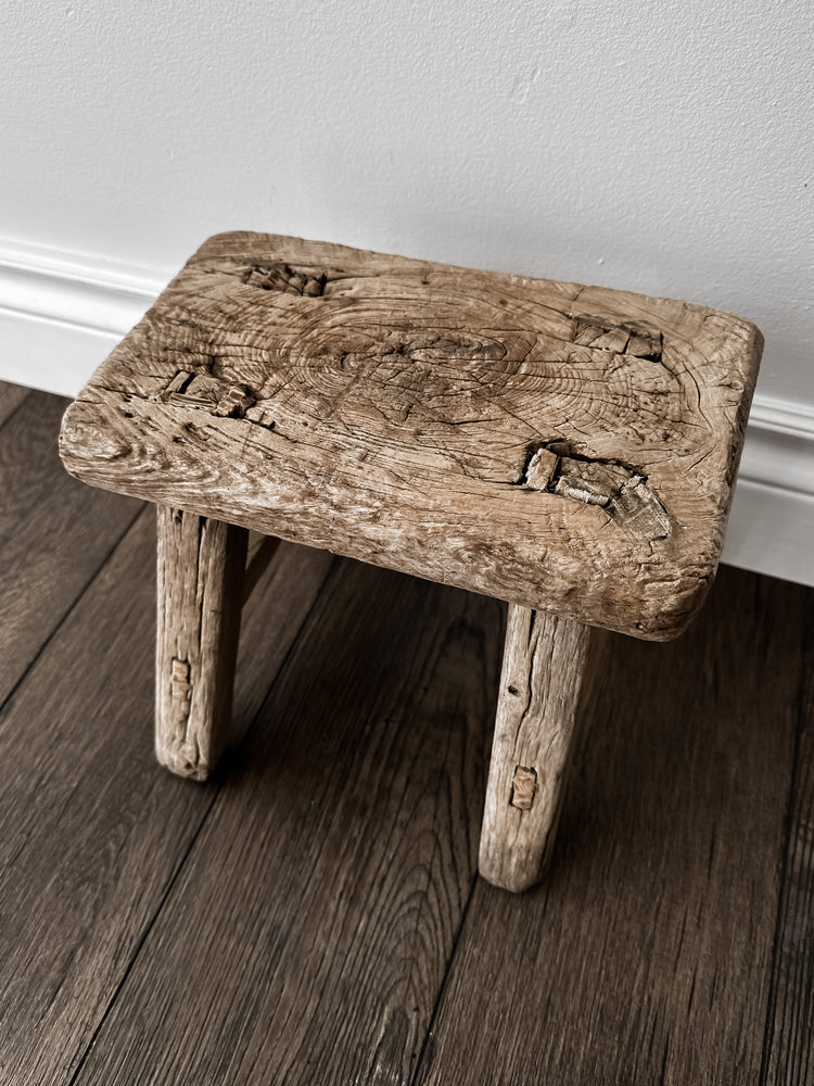 Elm Wood Baby Stool in Natural