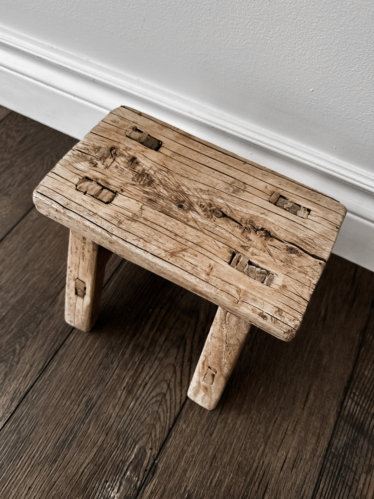 Elm Wood Baby Stool in Natural