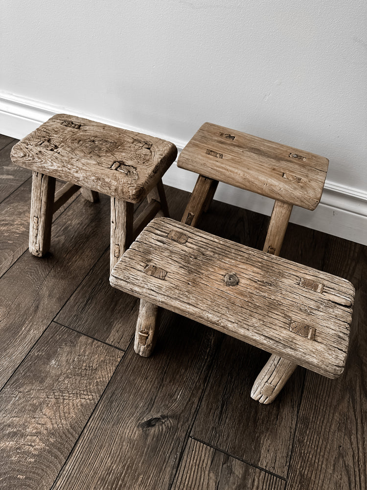 Elm Wood Baby Stool in Natural