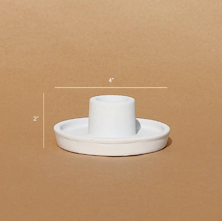 minimal ceramic candle holder in cement