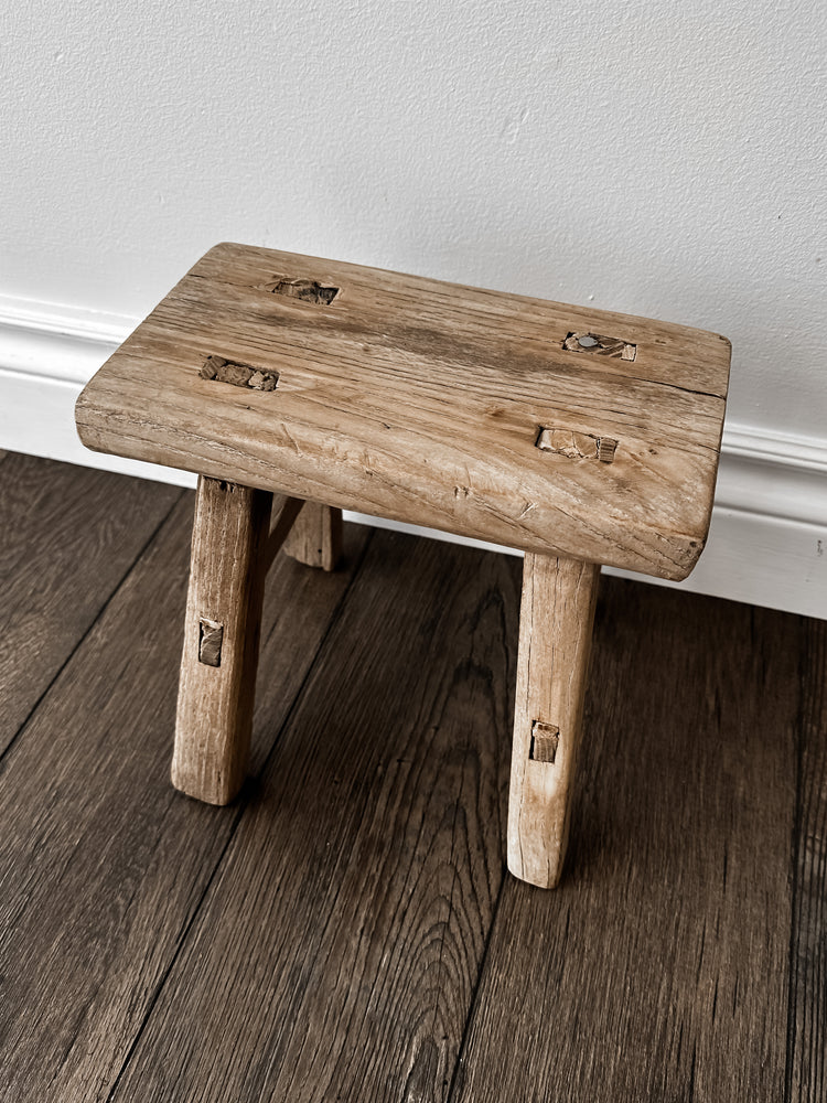 Elm Wood Baby Stool in Natural