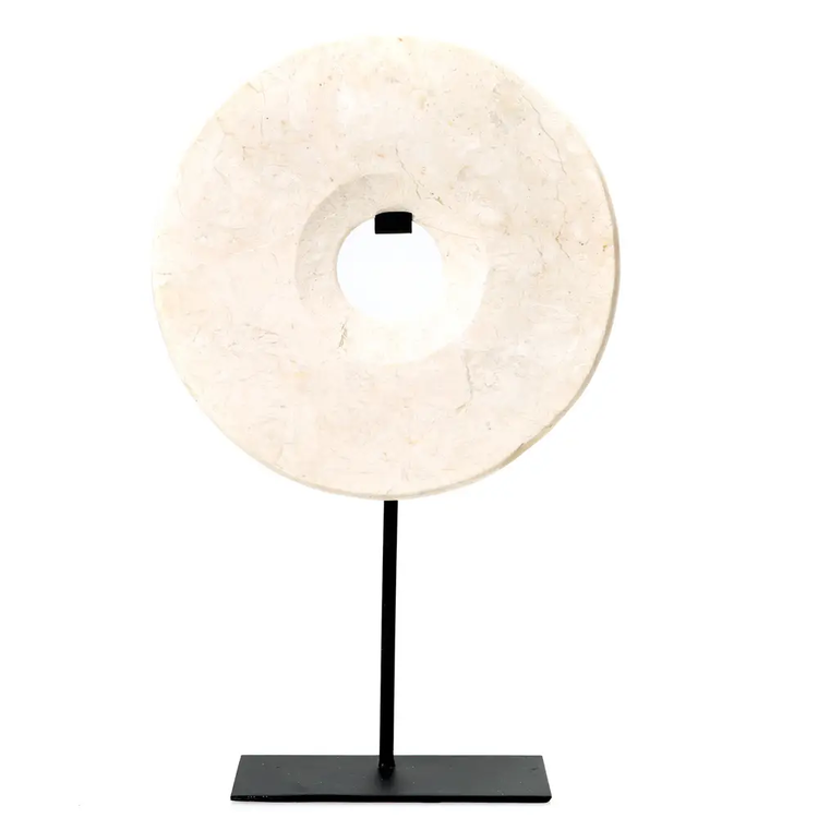 marble disc on stand / large